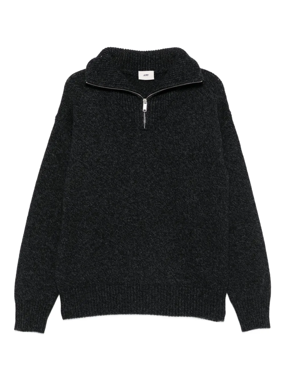 Autry high-neck zip-up polo shirt | Black | Image 1