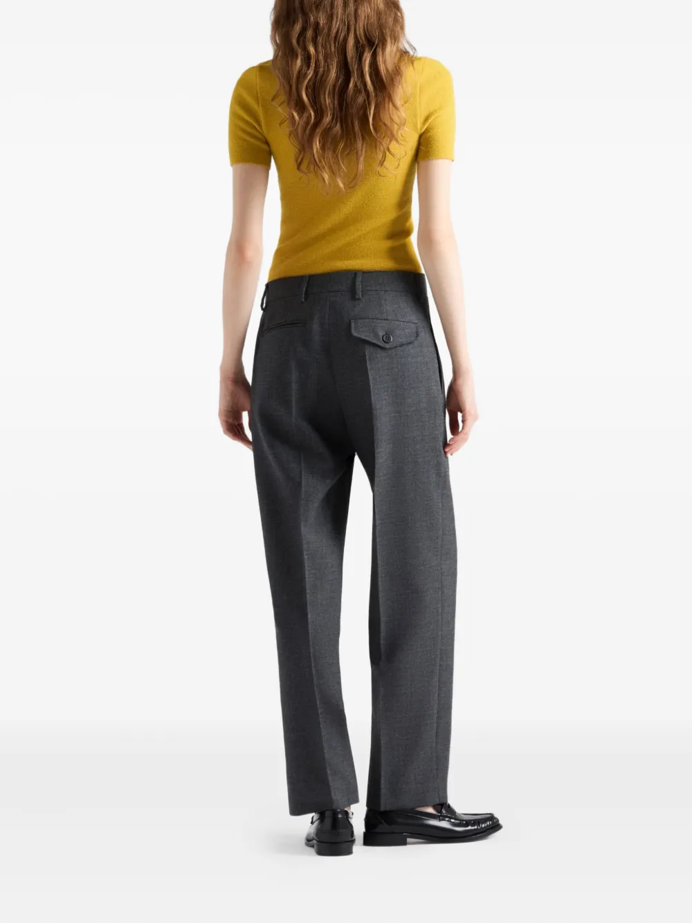 Prada Rush geplooide broek aan de voorkant Grijs