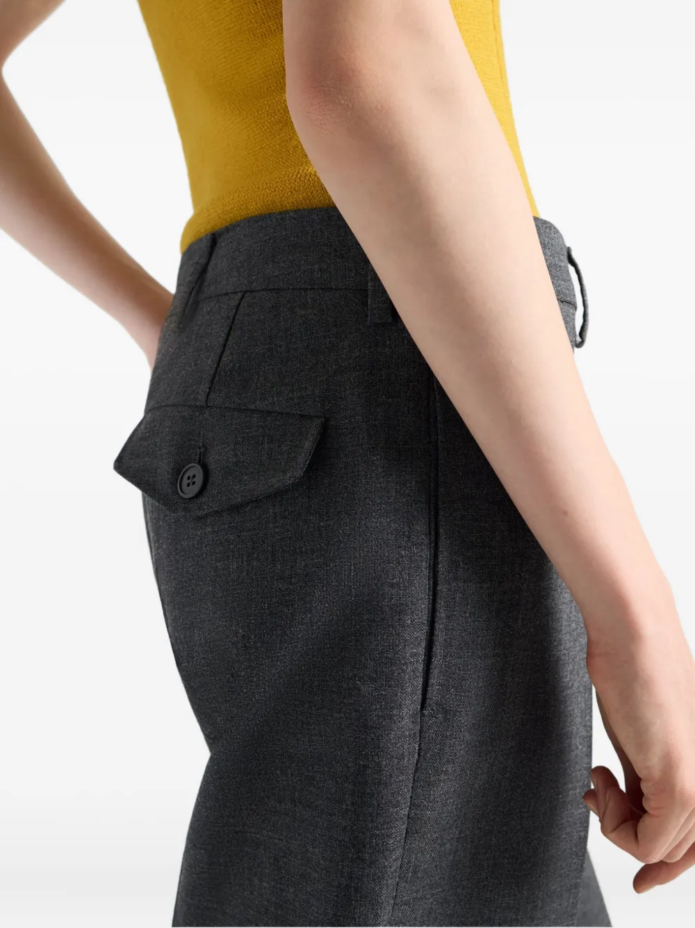 Prada Rush geplooide broek aan de voorkant Grijs