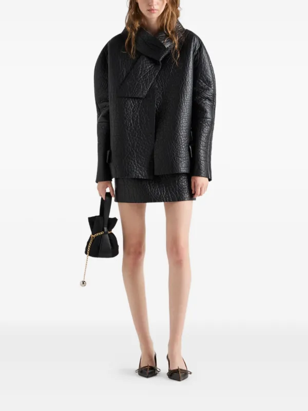 Prada レザージャケット | ブラック | FARFETCH JP