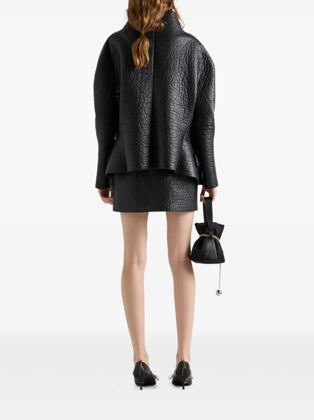 Prada Nappa Leather Jacket In Black