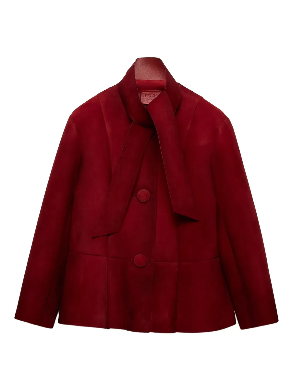 Prada Bow-detail Buttoned Jacket In Animal Print