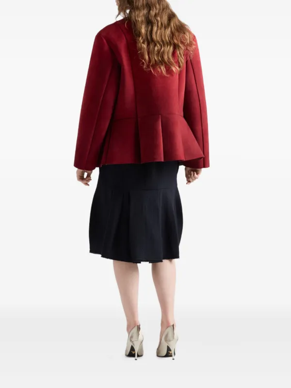 Prada Buttoned Scarf Bonded Jacket | Red | FARFETCH