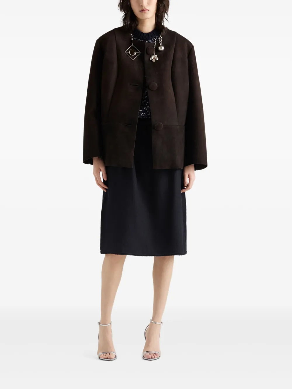 Prada button-fastening suede jacket | Leather Jackets | Image 2