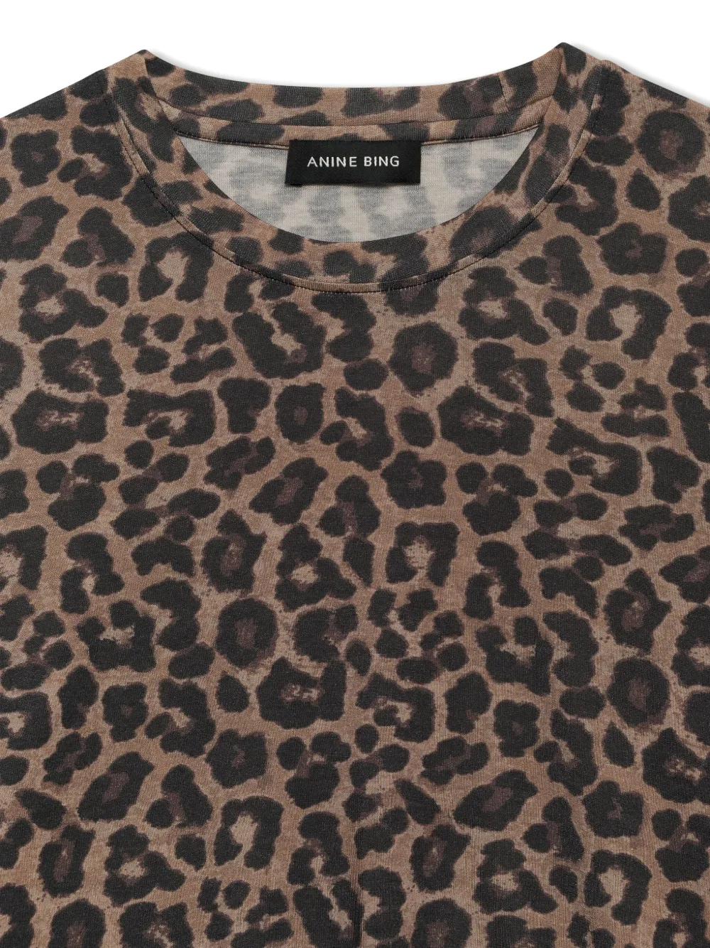 ANINE BING T-shirt met luipaardprint en lange mouwen Bruin