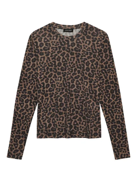 ANINE BING playera manga larga con estampado de leopardo