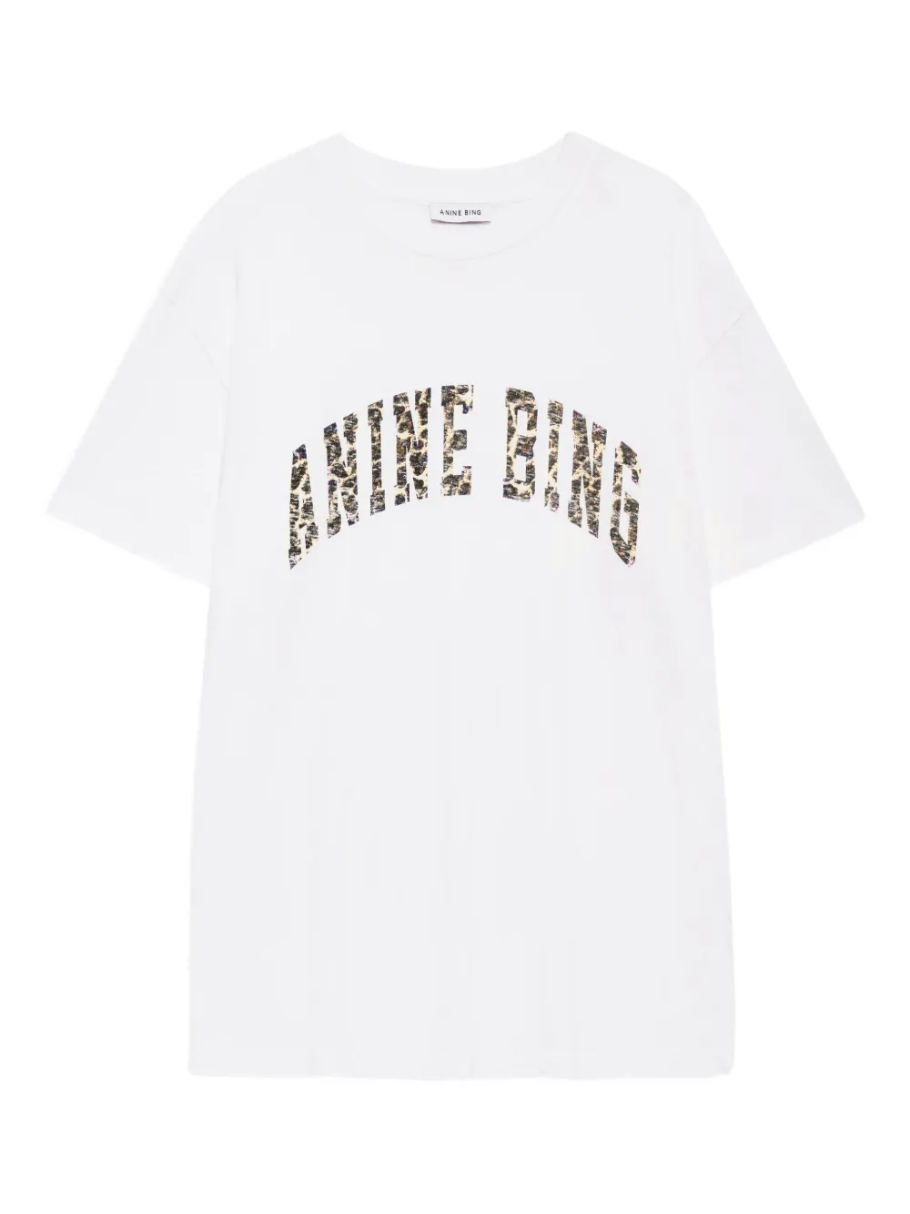 ANINE BING Walker leopard-print logo T-shirt | Neutrals | Image 1