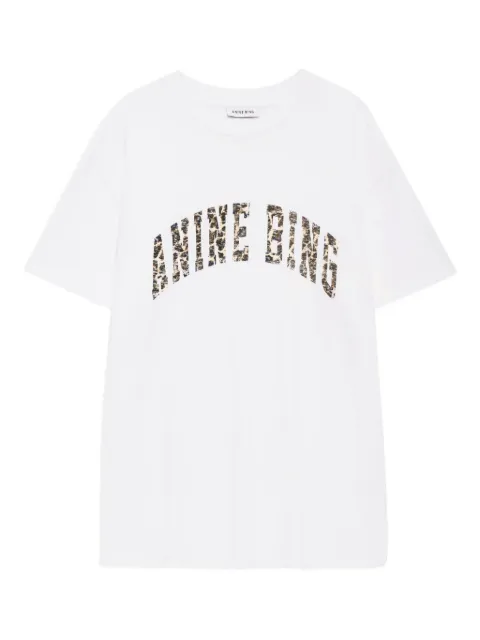 ANINE BING Walker leopard-print logo T-shirt