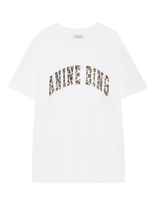 【新品】ANINE BING　アニービン　レオパード　 Tシャツ Mサイズ ANINE BING Walker leopard-print Logo T-shirt | Neutrals | FARFETCH