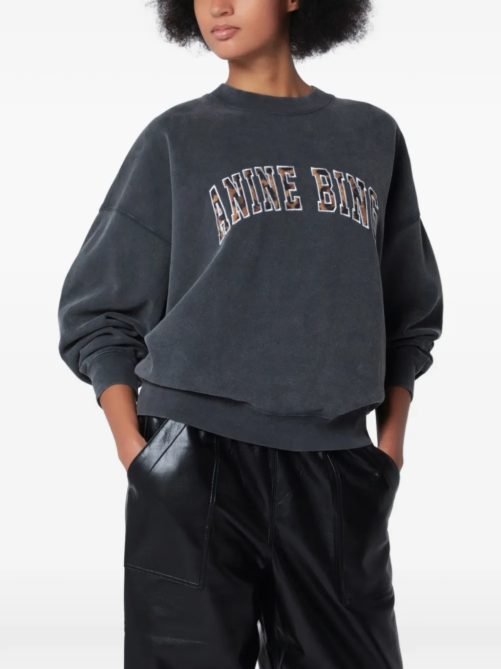 ANINE BING logo-print sweatshirt - Nero