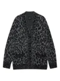 ANINE BING Banks leopard-print button cardigan - Grey