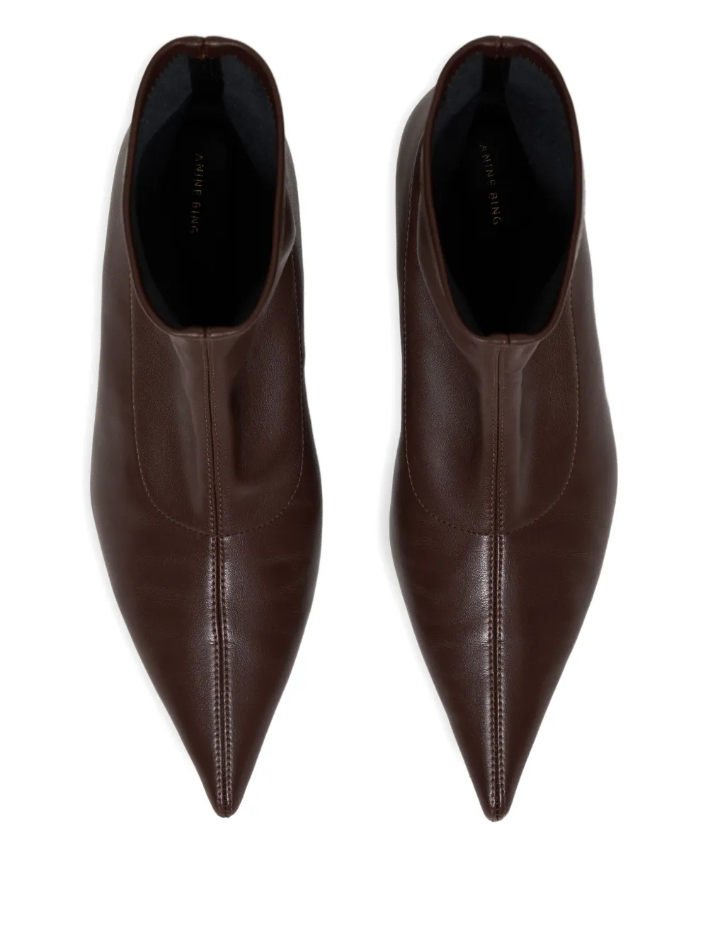 Anine Bing 50mm Pointed-toe Boots In Brown
