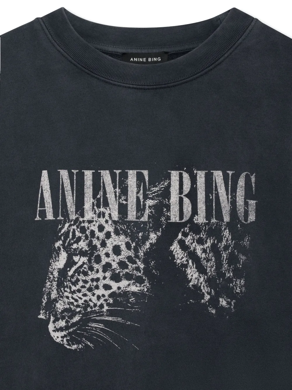 Anine Bing Spencer Leopard-print Sweatshirt In Gray