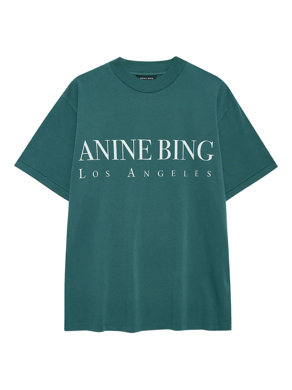 ANINE BING logo-print t-shirt | Green | Image 1