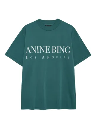 ANINE BING logo-print t-shirt | Green | FARFETCH