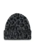 ANINE BING Elia leopard-print beanie - Grey