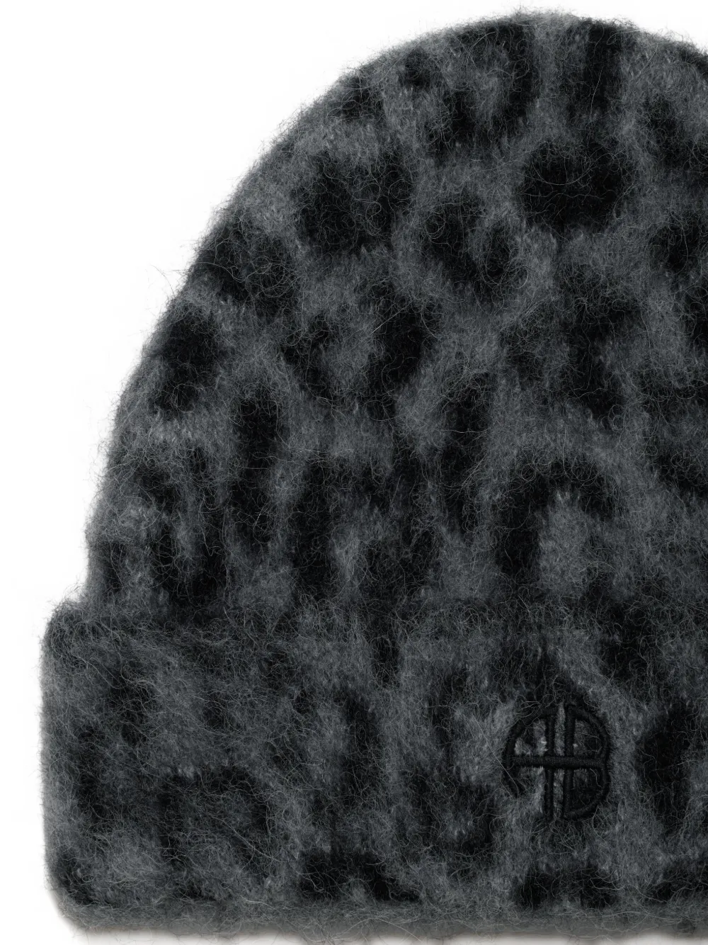 ANINE BING Elia muts met luipaardprint - Grijs