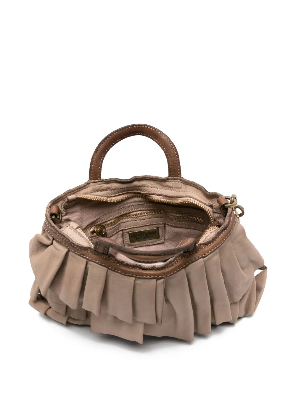 Caterina Lucchi Adele geplooide kleine leren boekentas Beige