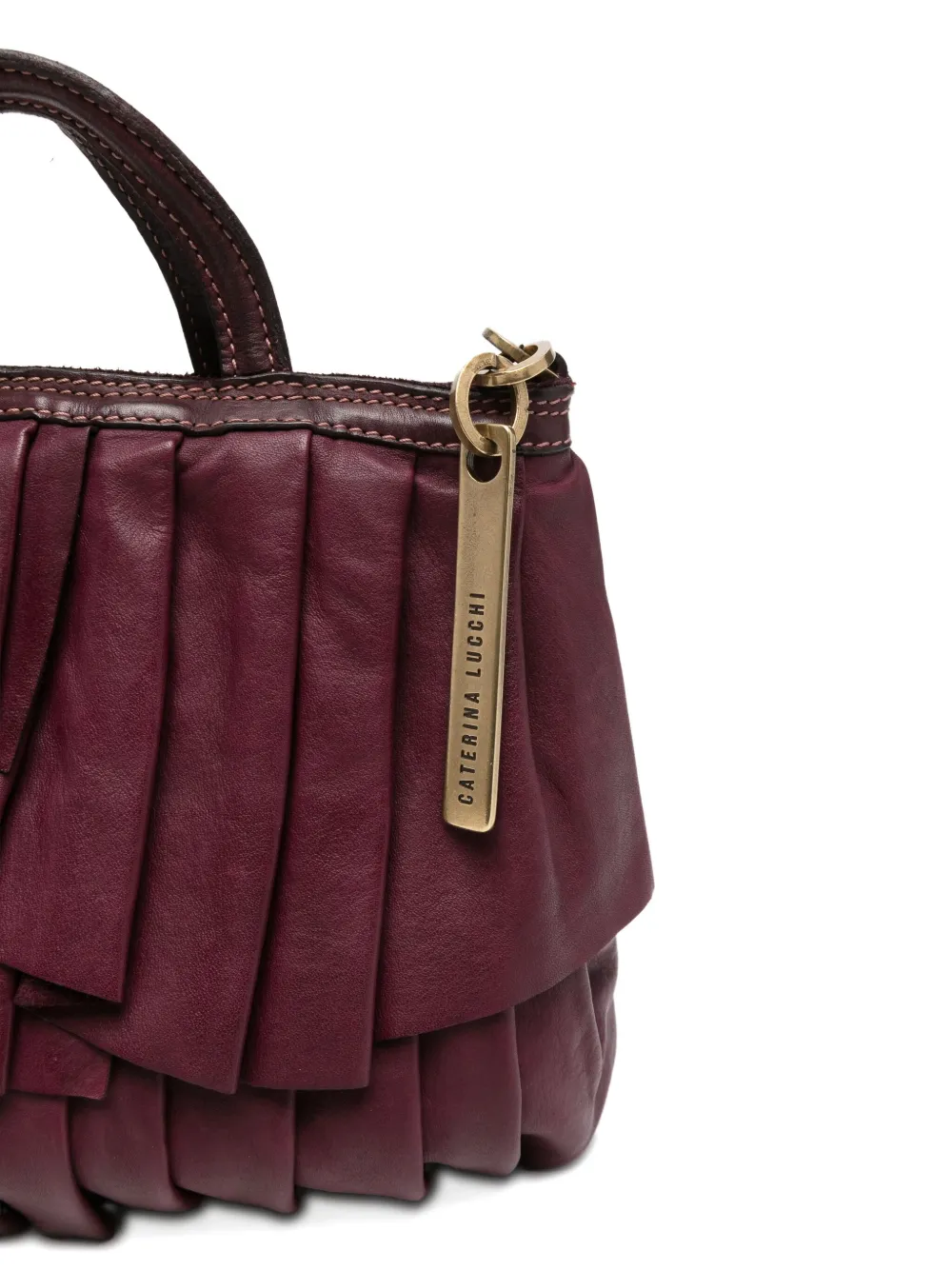 Caterina Lucchi Small Adele Pleated Ruffle Tote Bag In Red