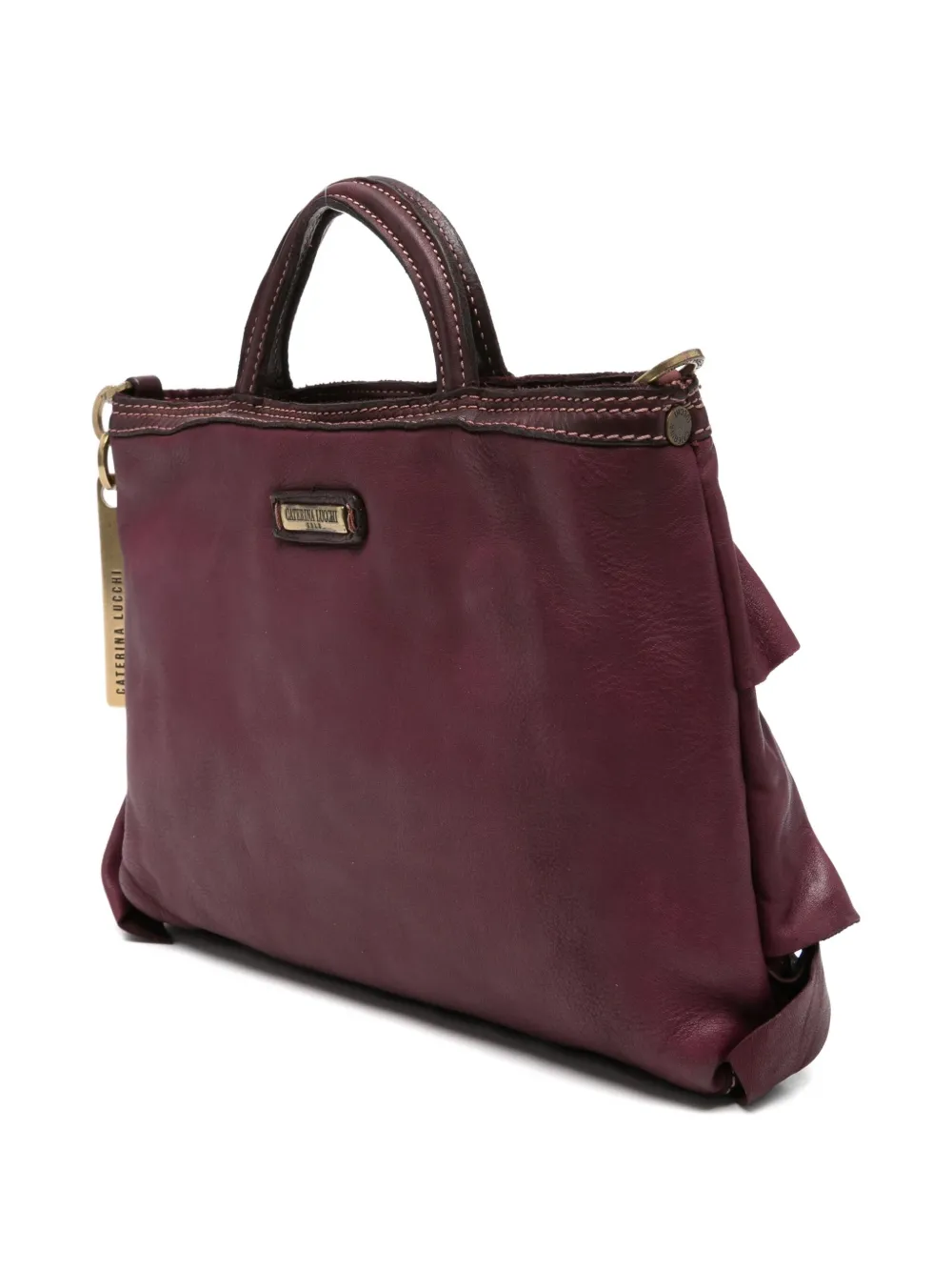 Caterina Lucchi Small Adele Pleated Ruffle Tote Bag In Red
