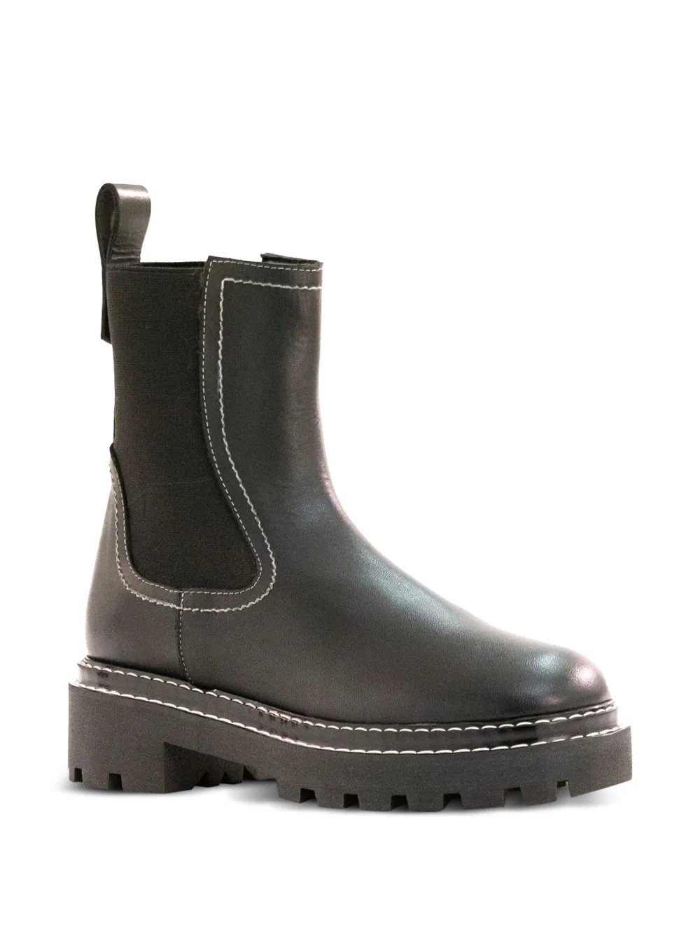 POEVE contrast-stitch boots Brown