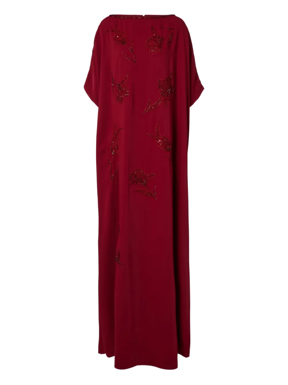 Carolina Herrera floral-beaded maxi dress - Rood