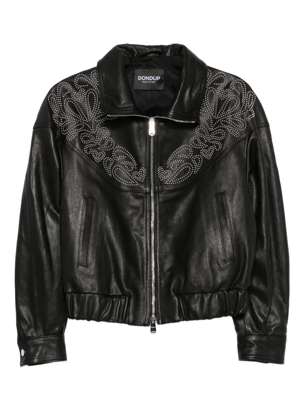 DONDUP embellished leather jacket | Black | Image 1