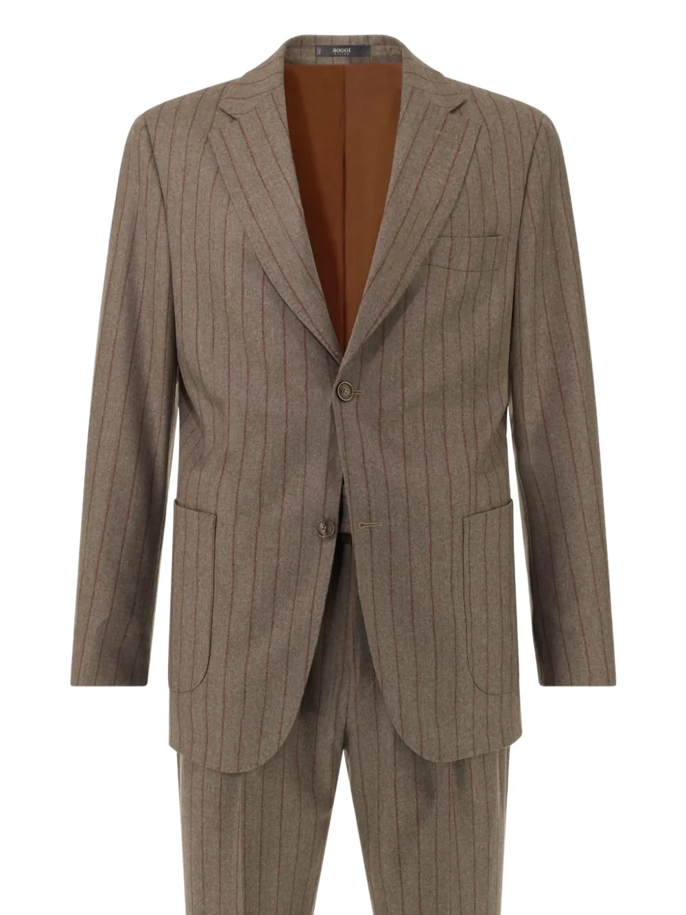 Boggi Milano pinstripe wool suit | Brown | Image 1