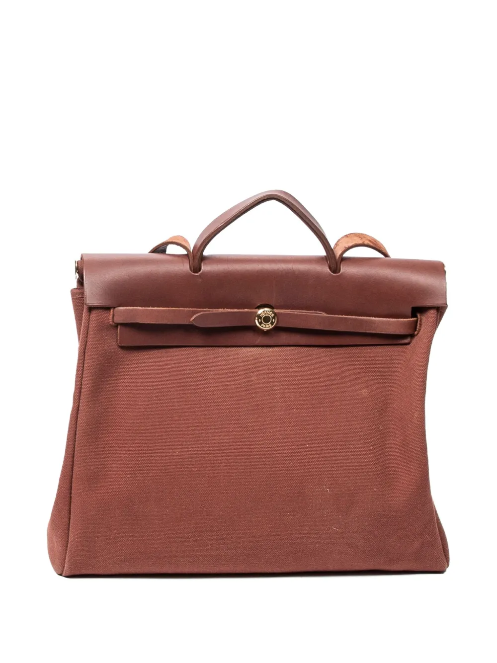 Hermès Pre-Owned leather-trimmed shoulder bag - Brown