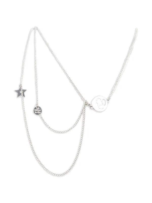 Christian Dior Pre-Owned リボンディテール ネックレス | シルバー