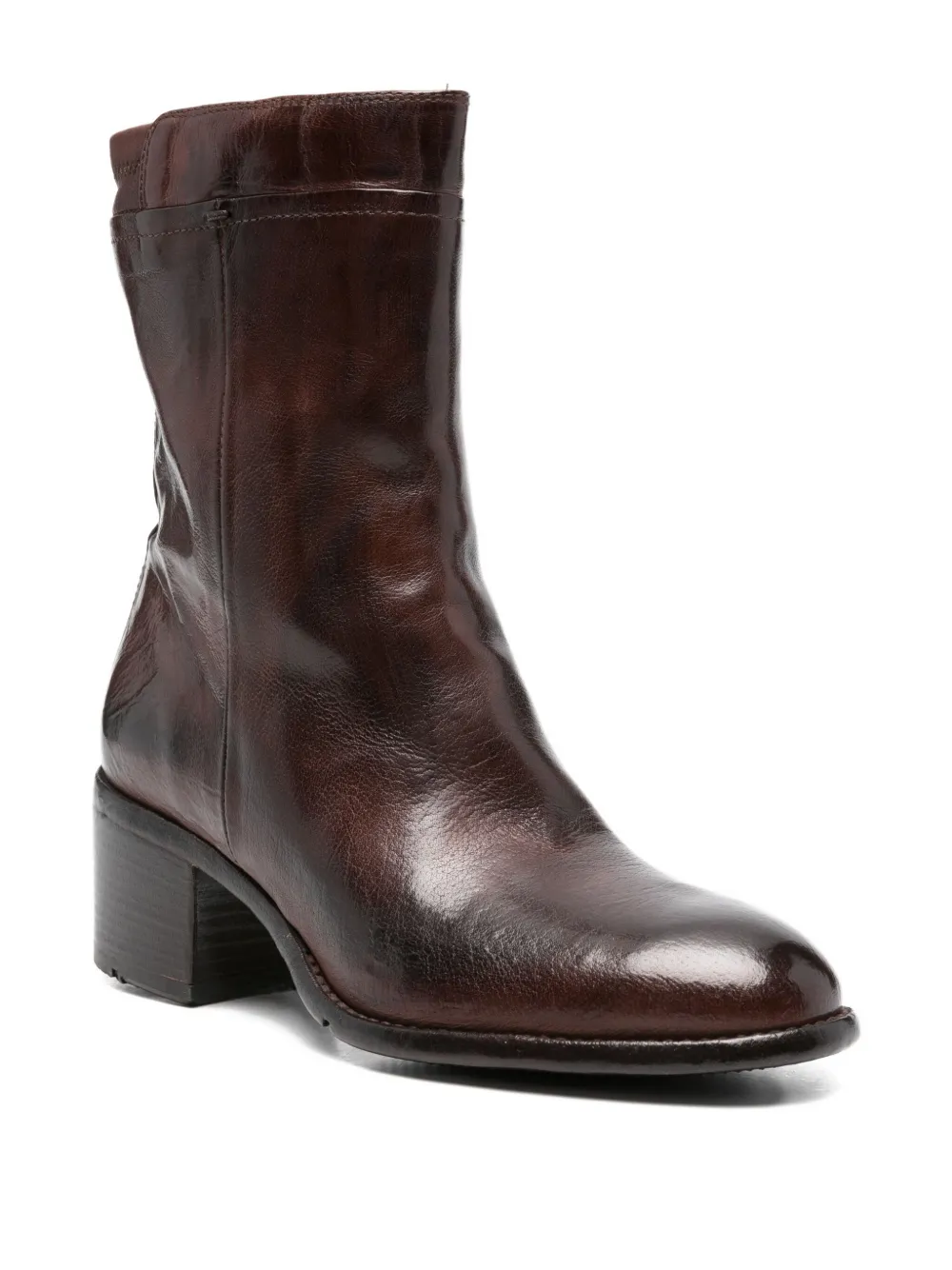 LEMARGO 50mm leather zipped ankle boots Brown
