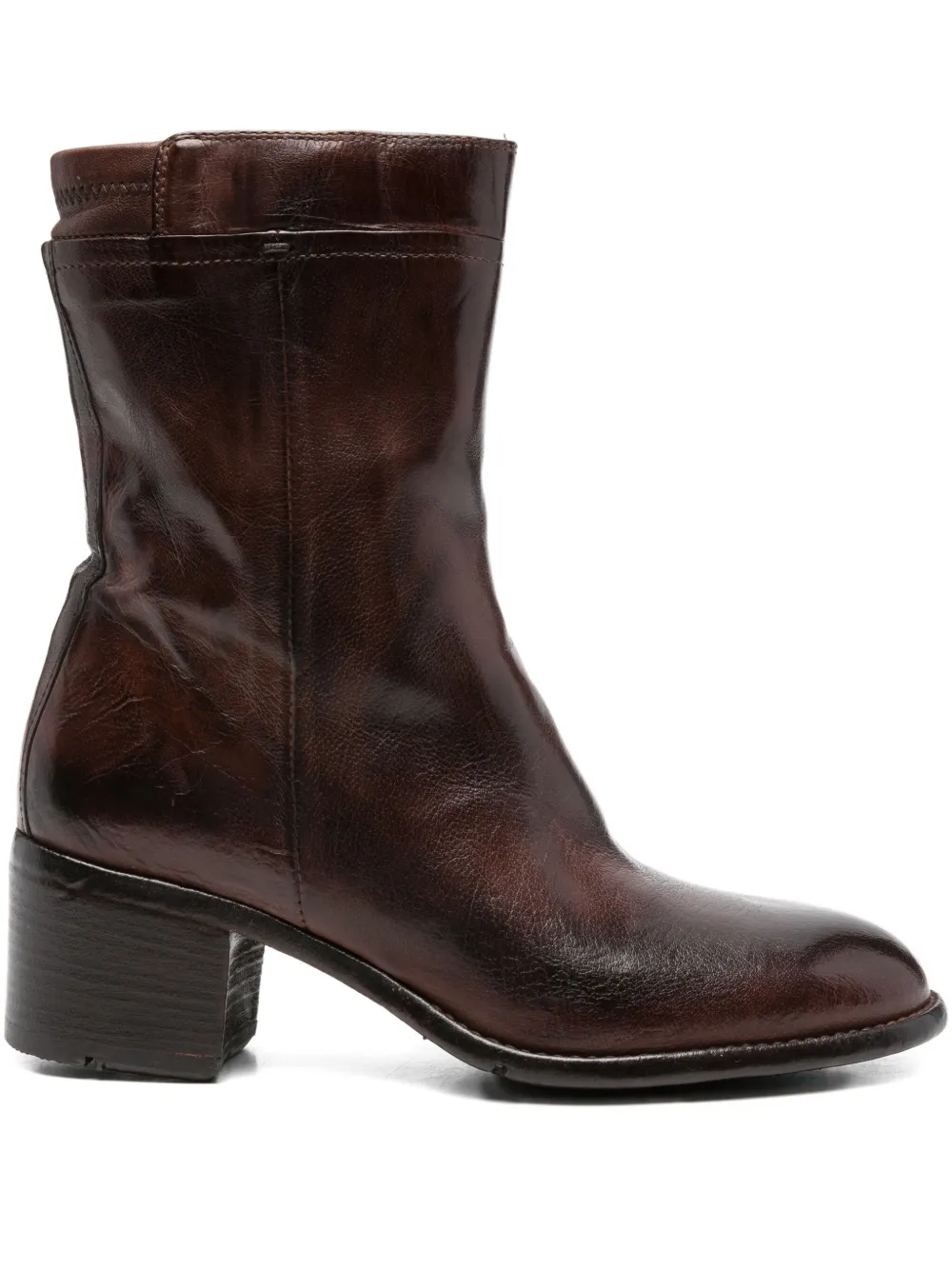 LEMARGO 50mm leather zipped ankle boots Brown
