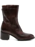 LEMARGO 50mm leather zipped ankle boots - Brown