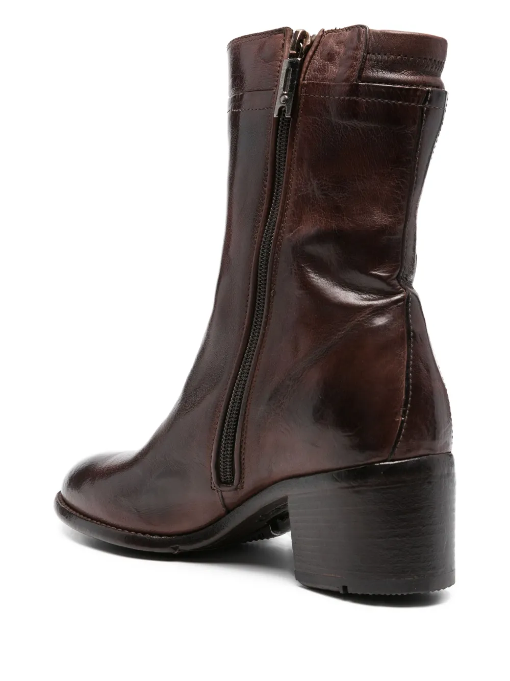 LEMARGO 50mm leather zipped ankle boots Brown