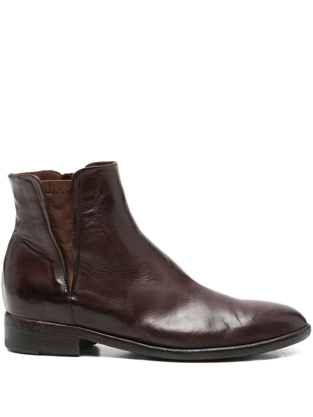 KING TARTUFOLI zip-detail leather ankle boots Brown