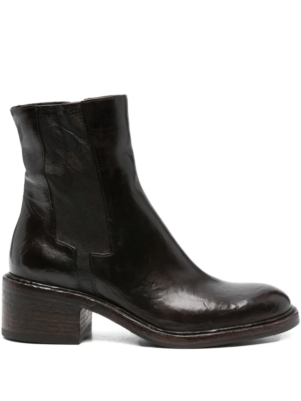 KING TARTUFOLI 50mm leather zipped ankle boots Brown