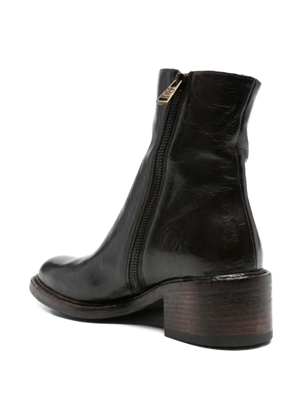 KING TARTUFOLI 50mm leather zipped ankle boots Brown