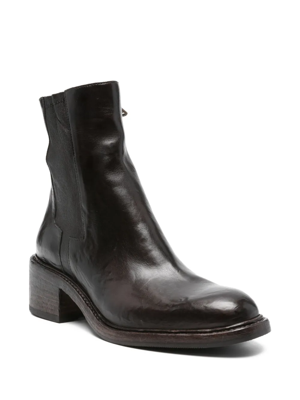 KING TARTUFOLI 50mm leather zipped ankle boots Brown