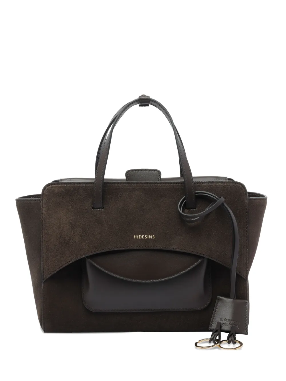 Hidesins Medium Flap Suede Tote Bag In Brown