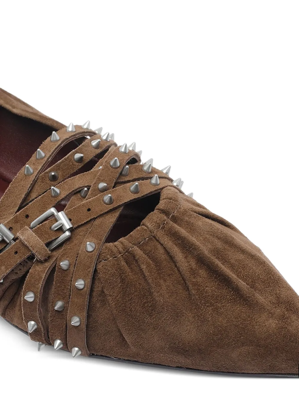 Ash Brendah pointed-toe buckle ballet flats Brown