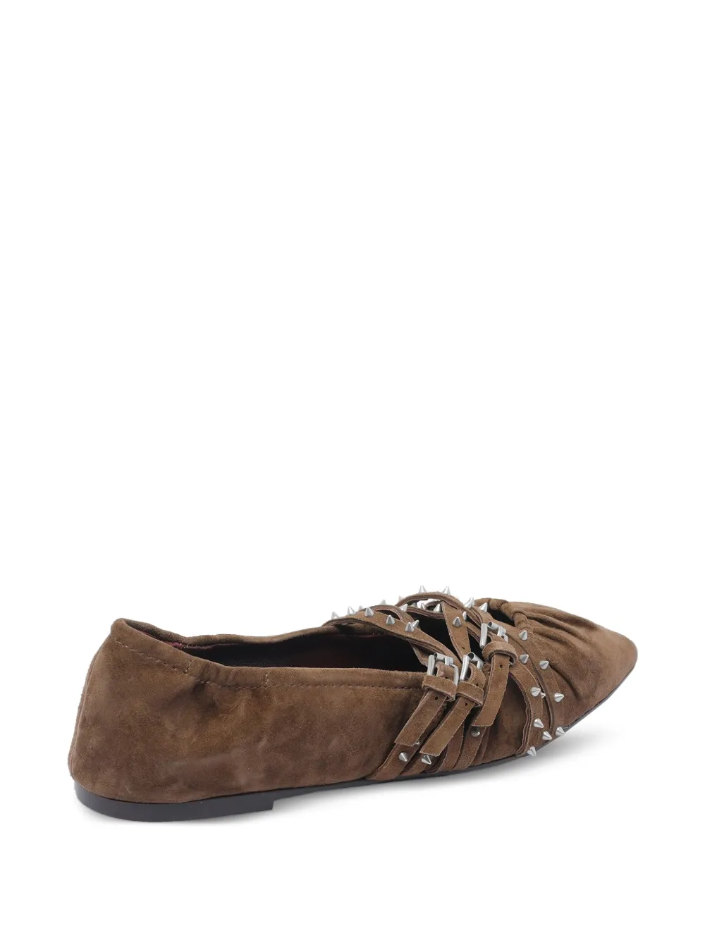 Ash Brendah pointed-toe buckle ballet flats Brown