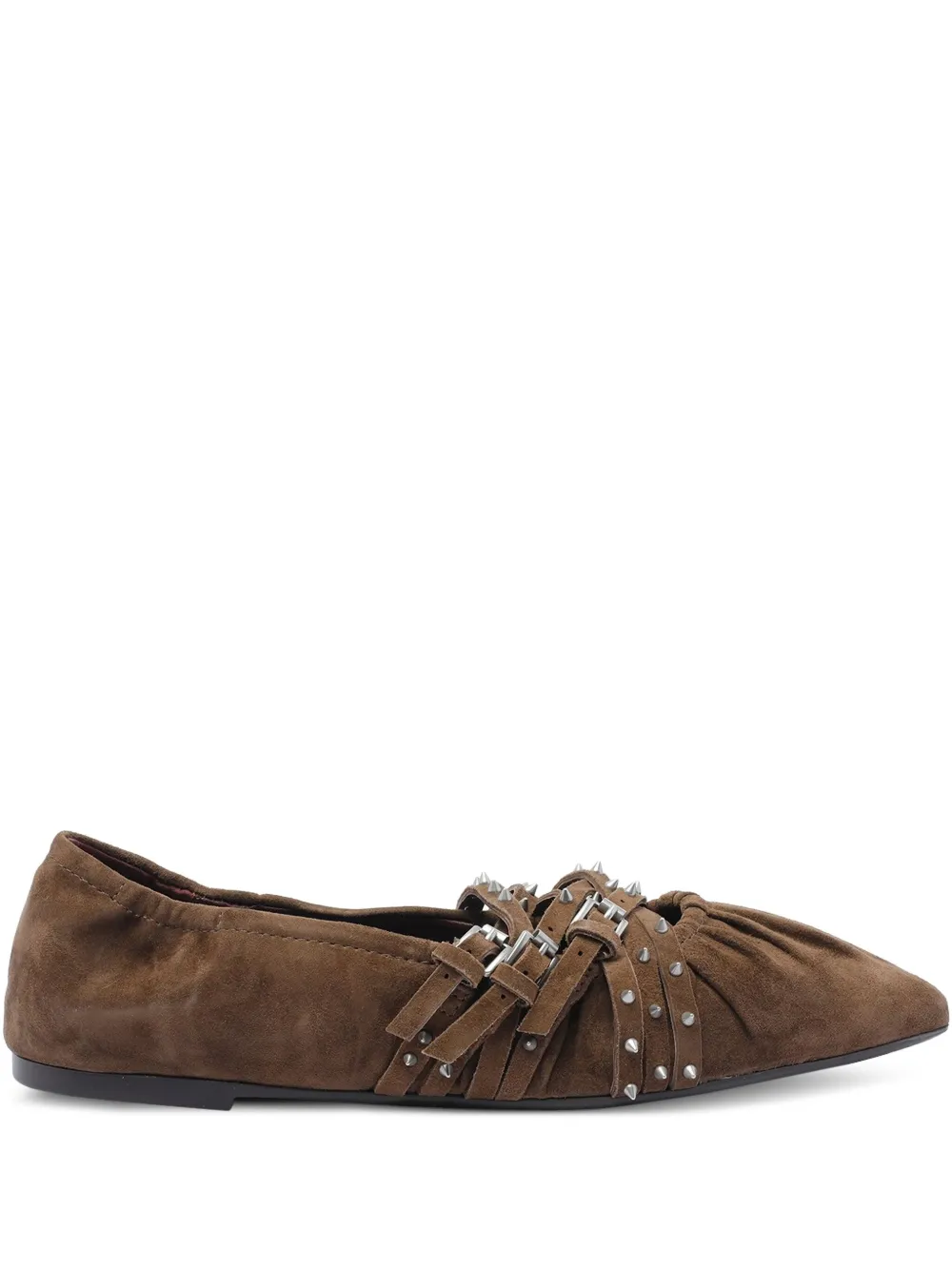Ash Brendah pointed-toe buckle ballet flats Brown