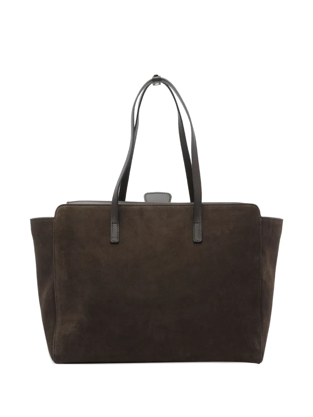 Hidesins Large Flap Suede Tote Bag In Brown