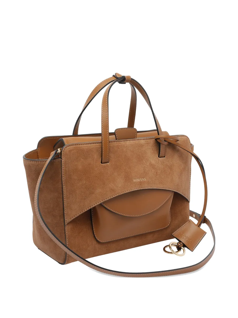 Hidesins Medium Flap Suede Tote Bag In Brown