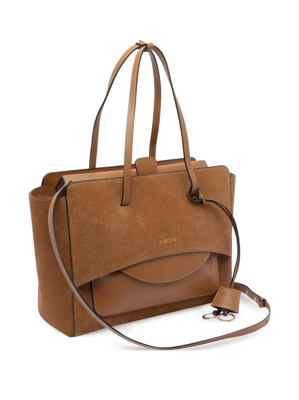 HIDESINS Grote Flap suède shopper Bruin