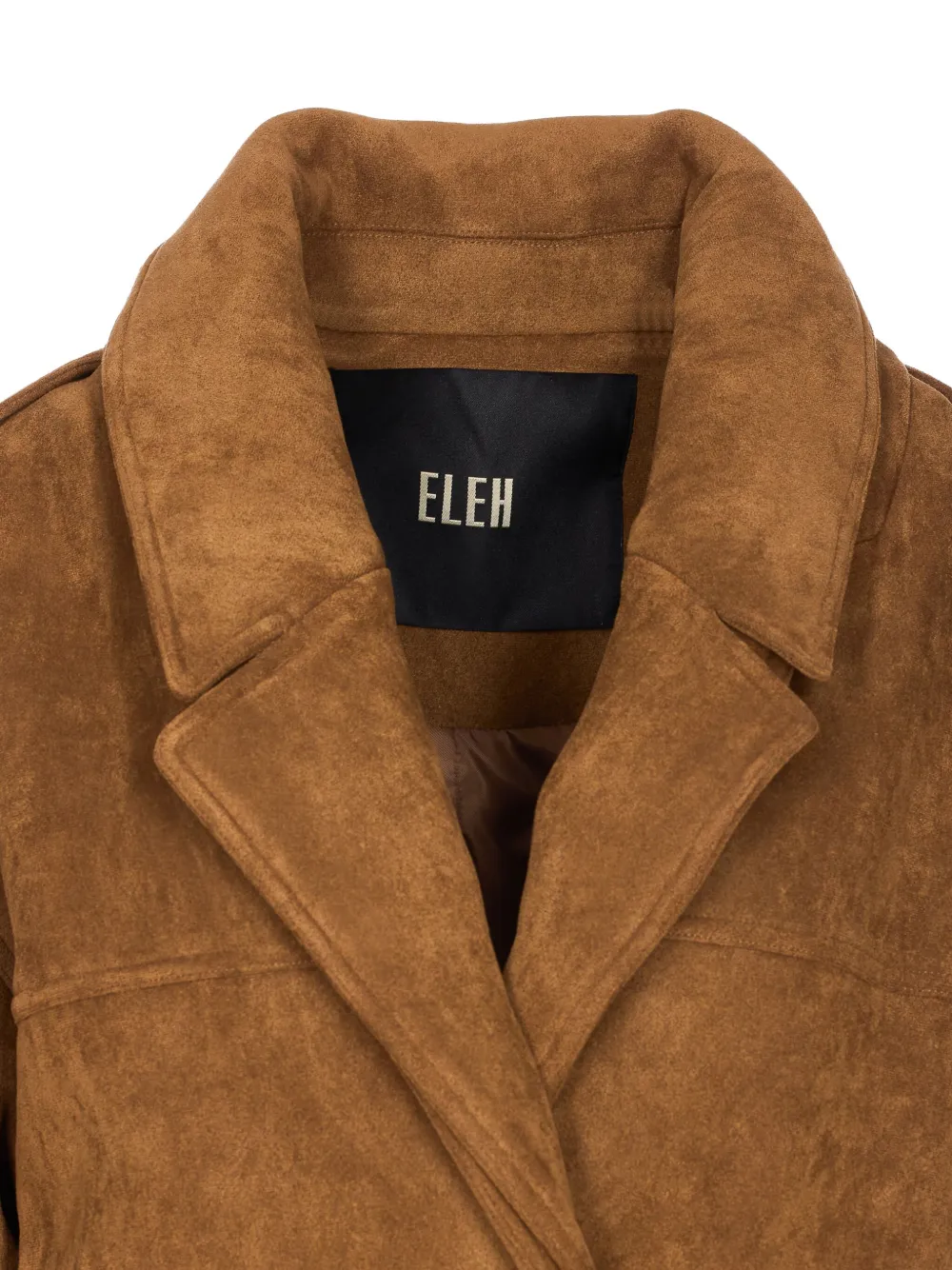 Eleh Button-fastening Suede Jacket In Brown