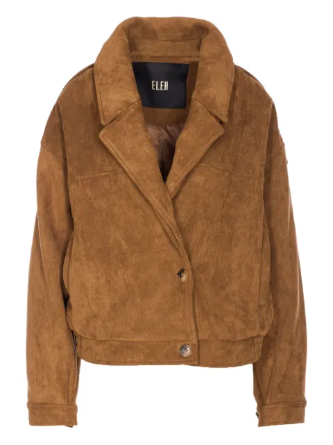 Eleh button-fastening suede jacket