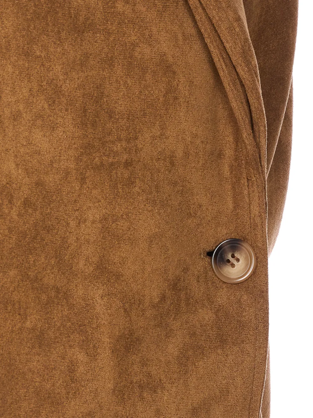Eleh Button-fastening Suede Jacket In Brown