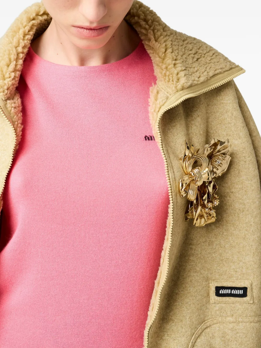 Miu Miu Intarsia-logo Sleeveless Vest In Pink