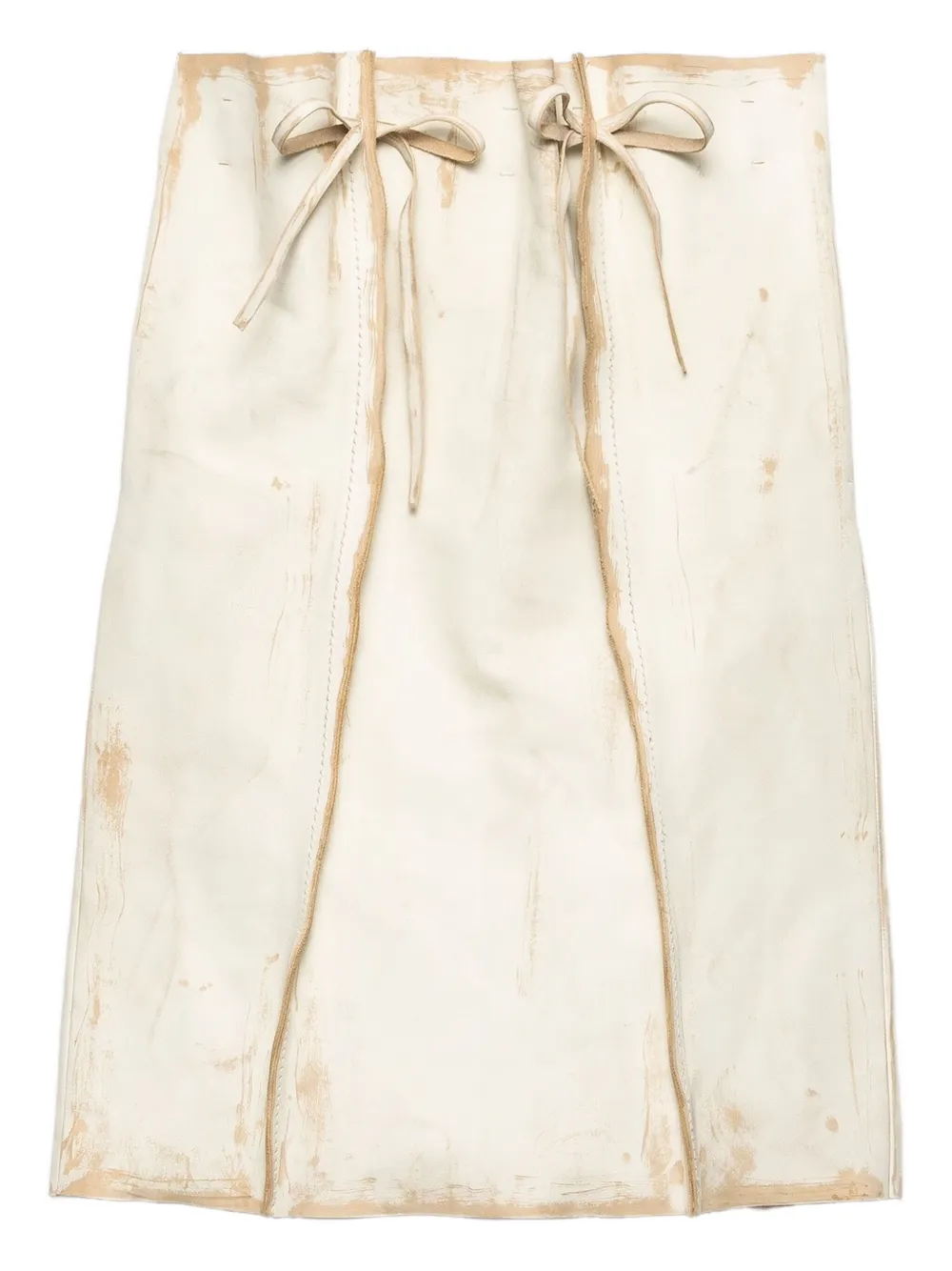 Prada leather midi skirt - ニュートラル Prada leather midi skirt - ニュートラル